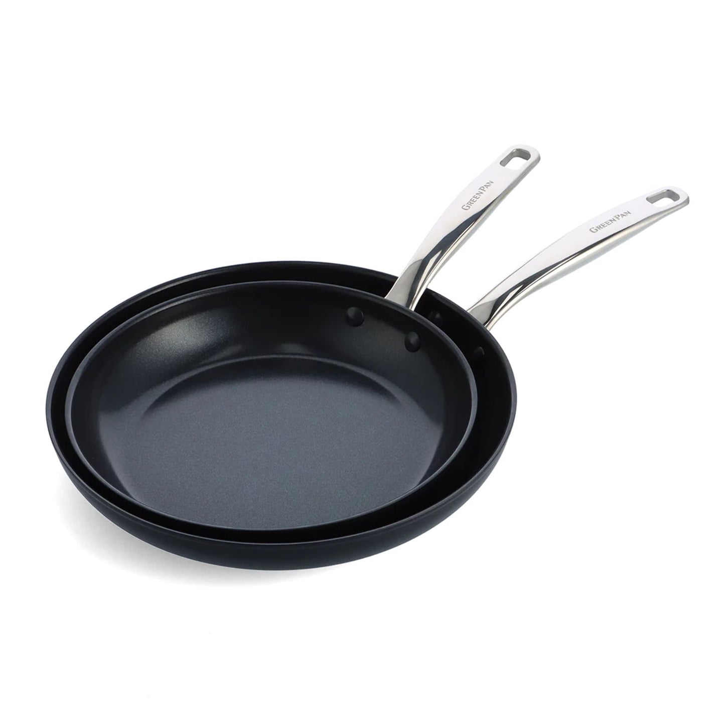 GreenPan Chatham Black Ceramic Nonstick 10" and 12" Frypan Set