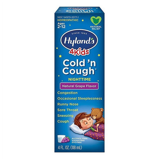 Hylands Kids Nighttime Cold and Cough Syrup by 4Kids, 4 Oz, 6 Pack