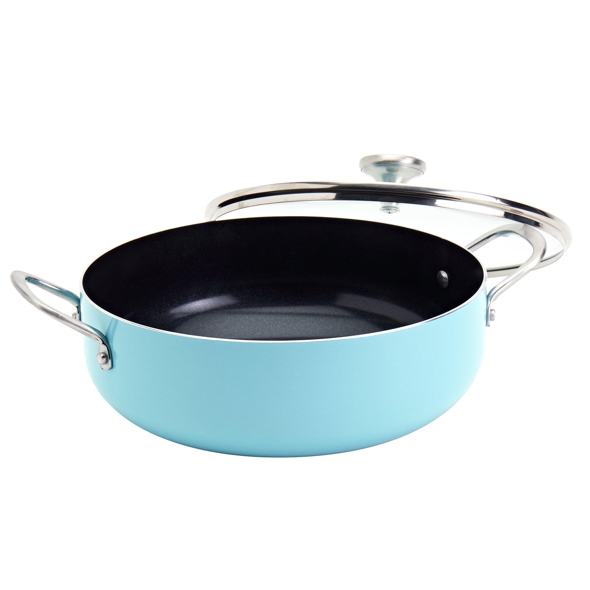 Infuse 6Qt Nonstick Aluminum Covered Caldero Saute Pan, Aqua