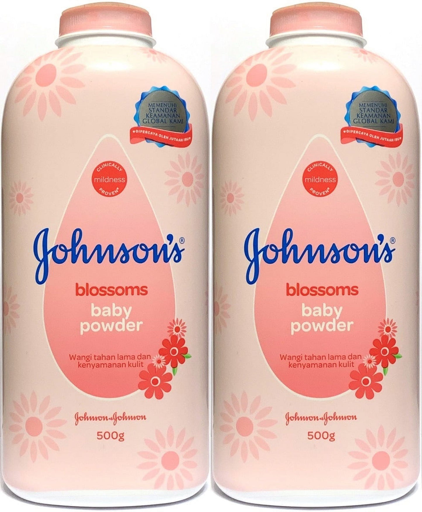 Johnson's Blossoms Baby Powder, 500 Gram / 17.6 Ounce (Pack of 2)