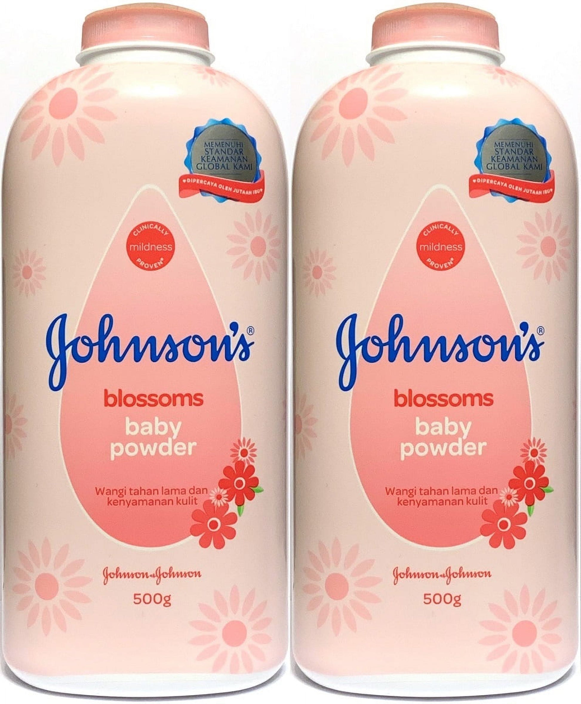 Johnson's Blossoms Baby Powder, 500 Gram / 17.6 Ounce (Pack of 2)