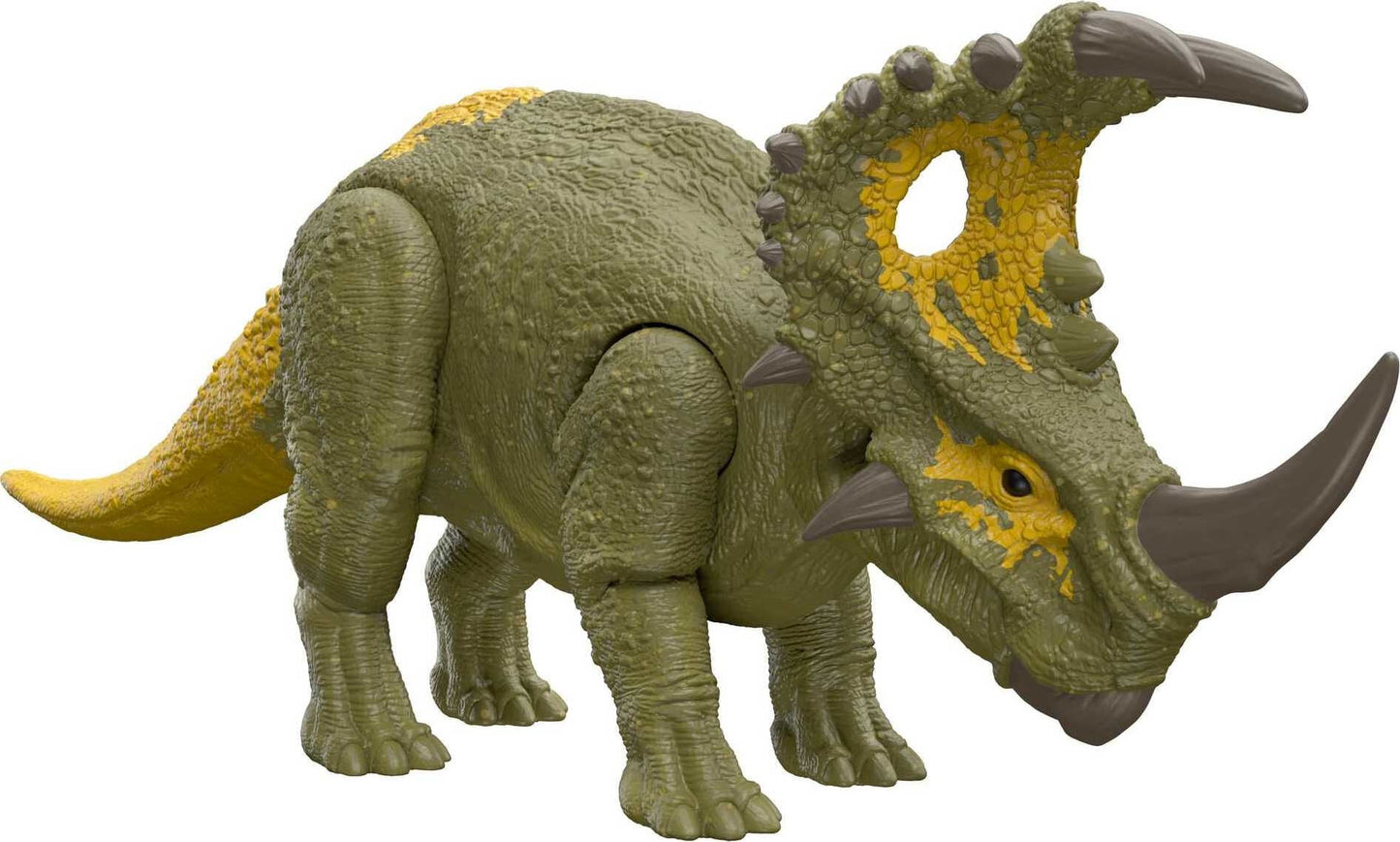 Jurassic World Dominion Roar Strikers Sinoceratops Dinosaur Action Figure Toy, Attack & Sound