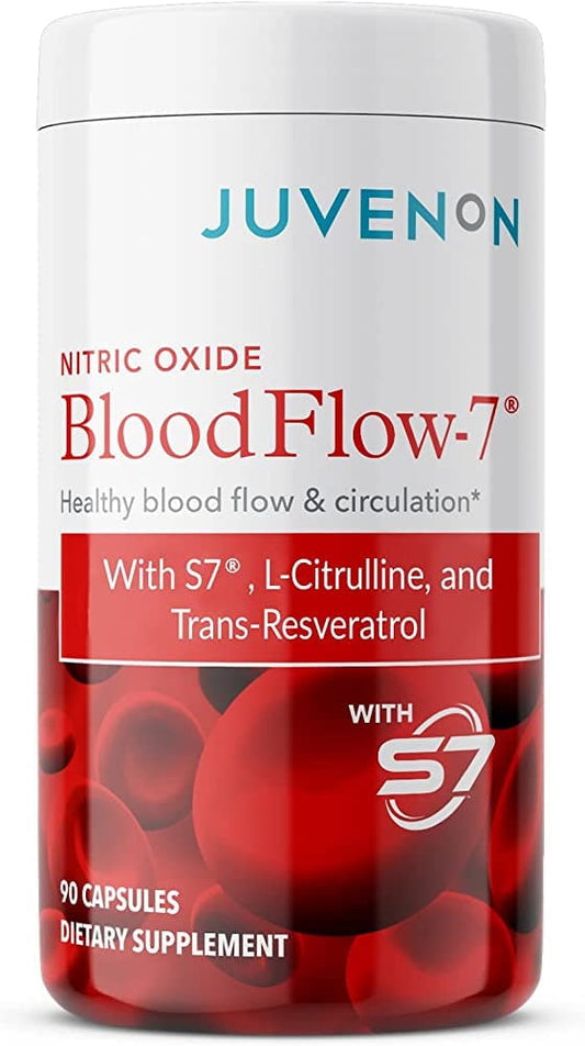 Juvenon BloodFlow-7 Nitric Oxide Supplement - Supports Healthy Blood Flow and Energy - 90 Capsules