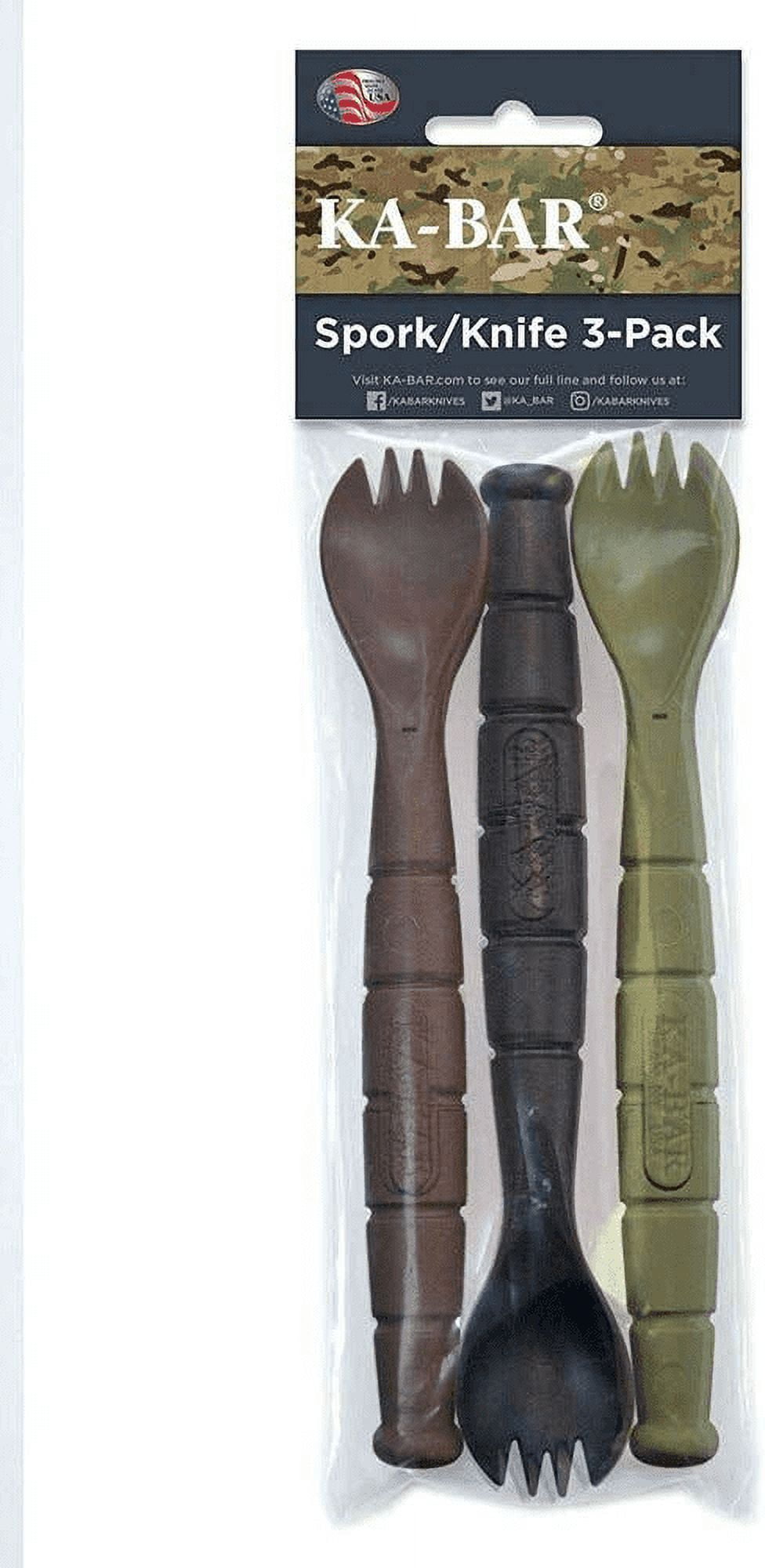 Ka-Bar Tactical Spork (Spoon Fork Knife) Field Kit 3 Pack