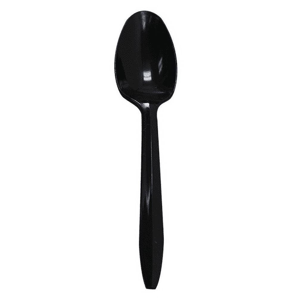 Karat PP Plastic Medium Weight Tea Spoons Bulk Box - Black - 1,000 ct