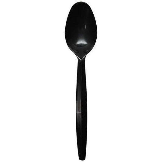 Karat U2013B PP Plastic Medium Heavy Weight Tea Spoons Bulk Box - Black - 1,000 ct