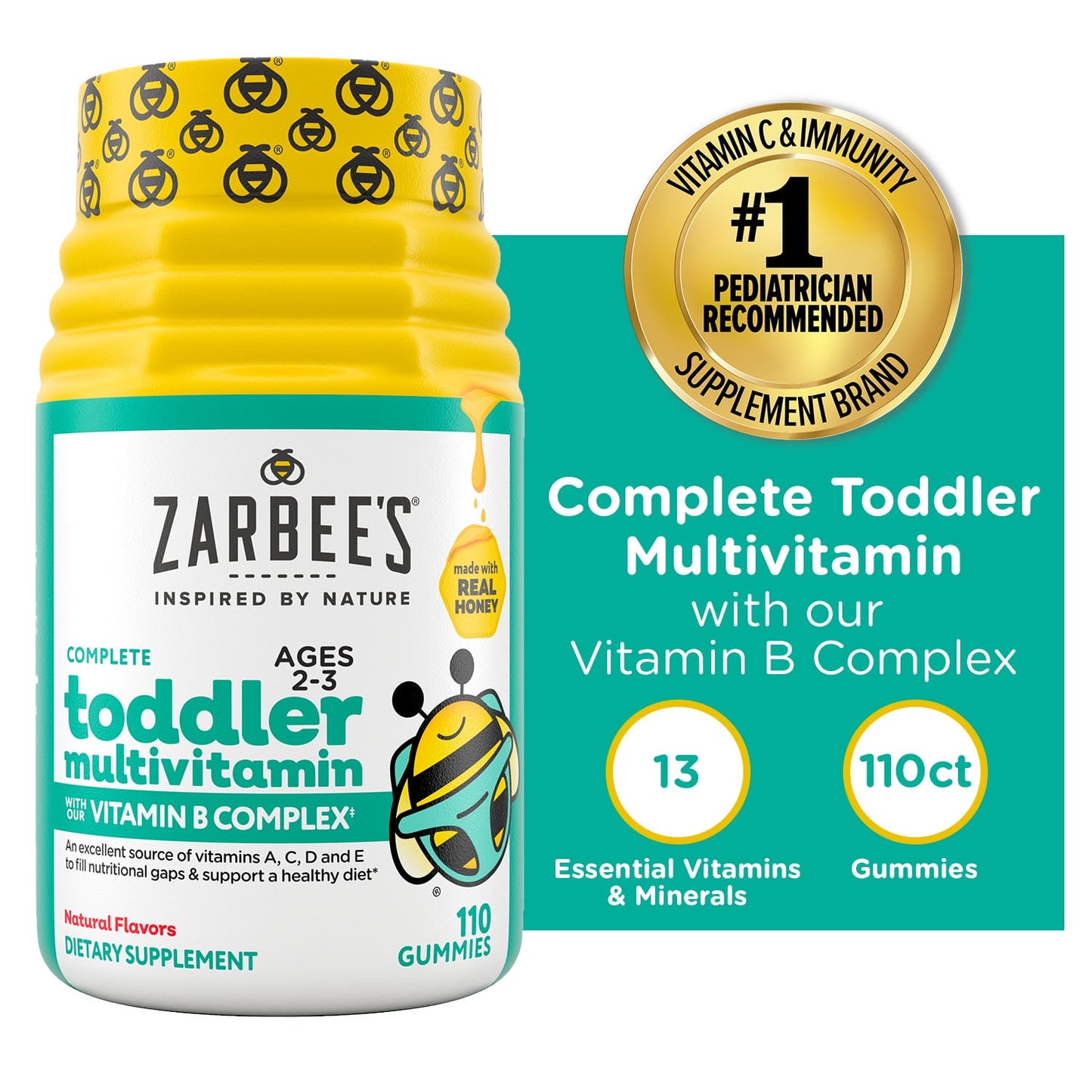 Zarbee's Complete Toddler Multivitamin Gummies, 110 Ct