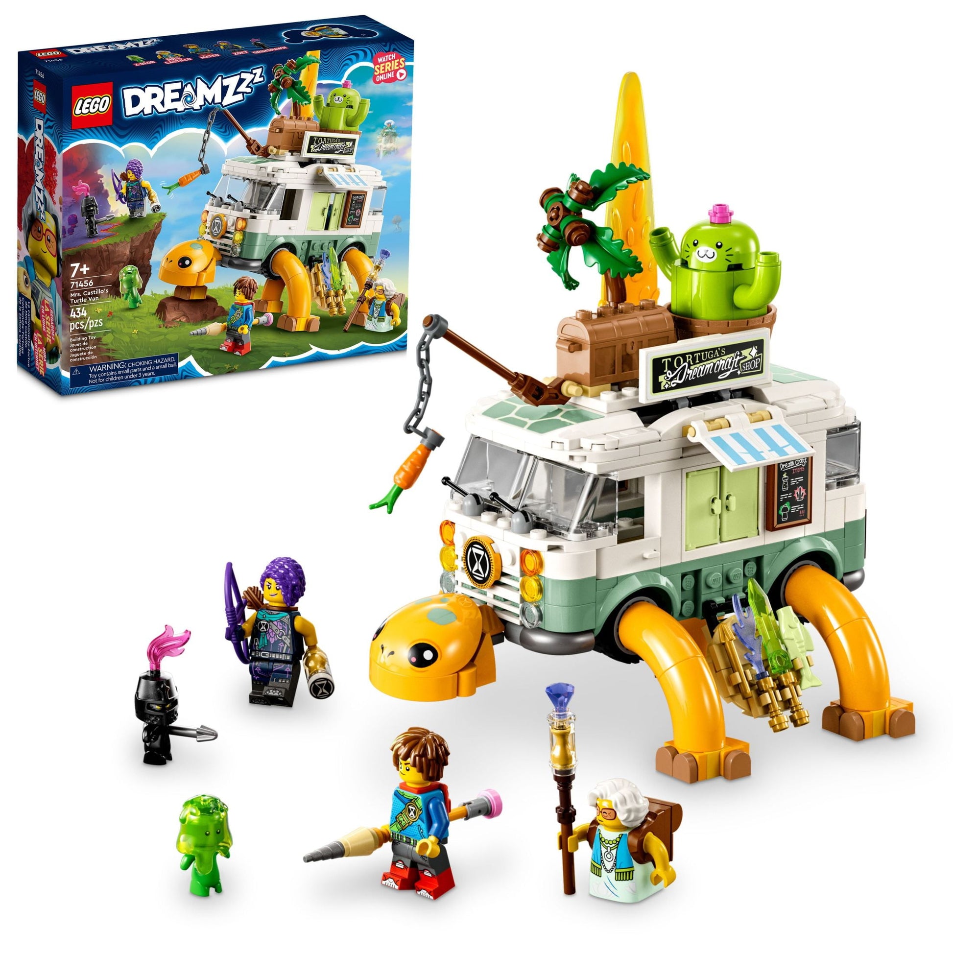 LEGO DREAMZzz Mrs. Castillo’s Turtle Van, 2-in-1 Building Toy Vehicle Playset for Kids, Boys, and Girls Ages 7+, 71456