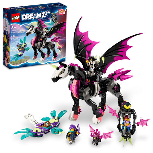 LEGO DREAMZzz Pegasus Flying Horse 71457 Building Toy Set, Fantasy Action Figure Creature, Comes with 3 Minifigures Including the Nightmare King, Unique Birthday Gift for Girls and Boys Ages 8+