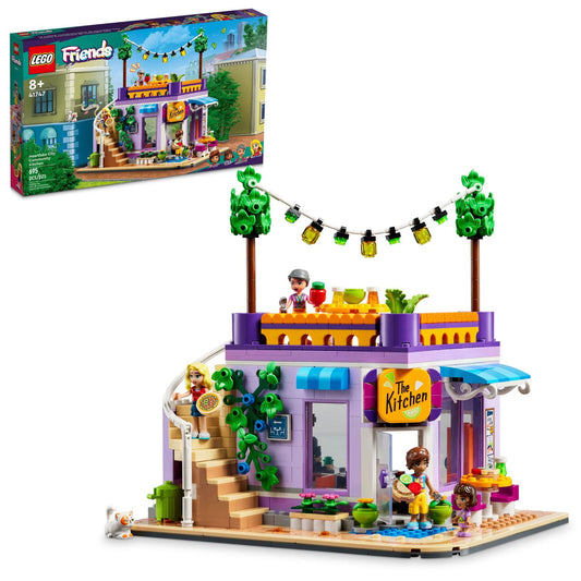 LEGO Friends Heartlake City Community Kitchen 41747 Pretend Building Toy Set, Creative Fun for Boys and Girls Ages 8+, with 3 Mini-Dolls, 1 Micro-Doll, a Pet Cat and Lots of Kitchen Accessories