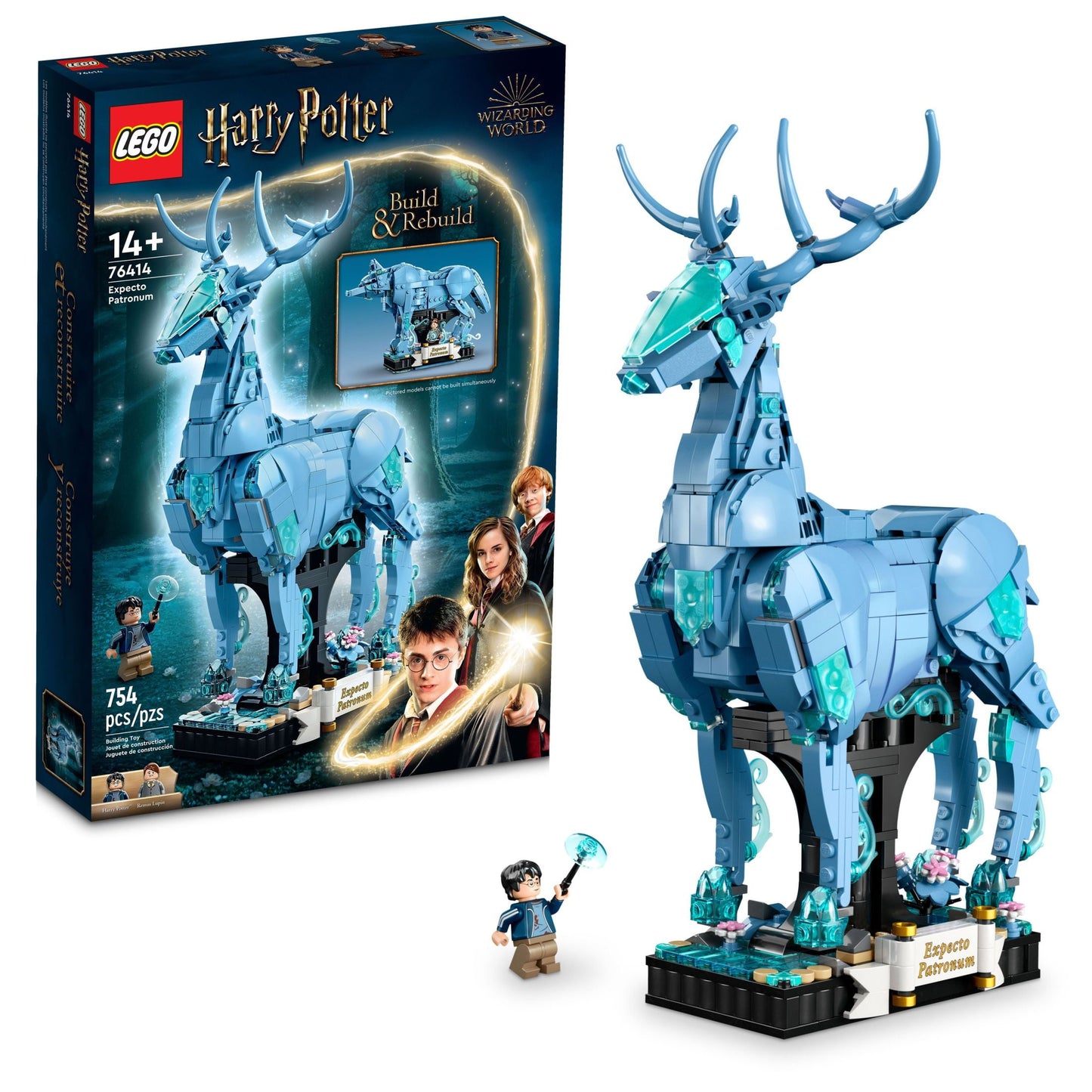 LEGO Harry Potter Expecto Patronum Collectible 2-in-1 Building Set; Birthday Gift Idea for Teens or Fans Aged 14 and Up; Build and Display Patronus Set for Fans of the Wizarding World, 76414