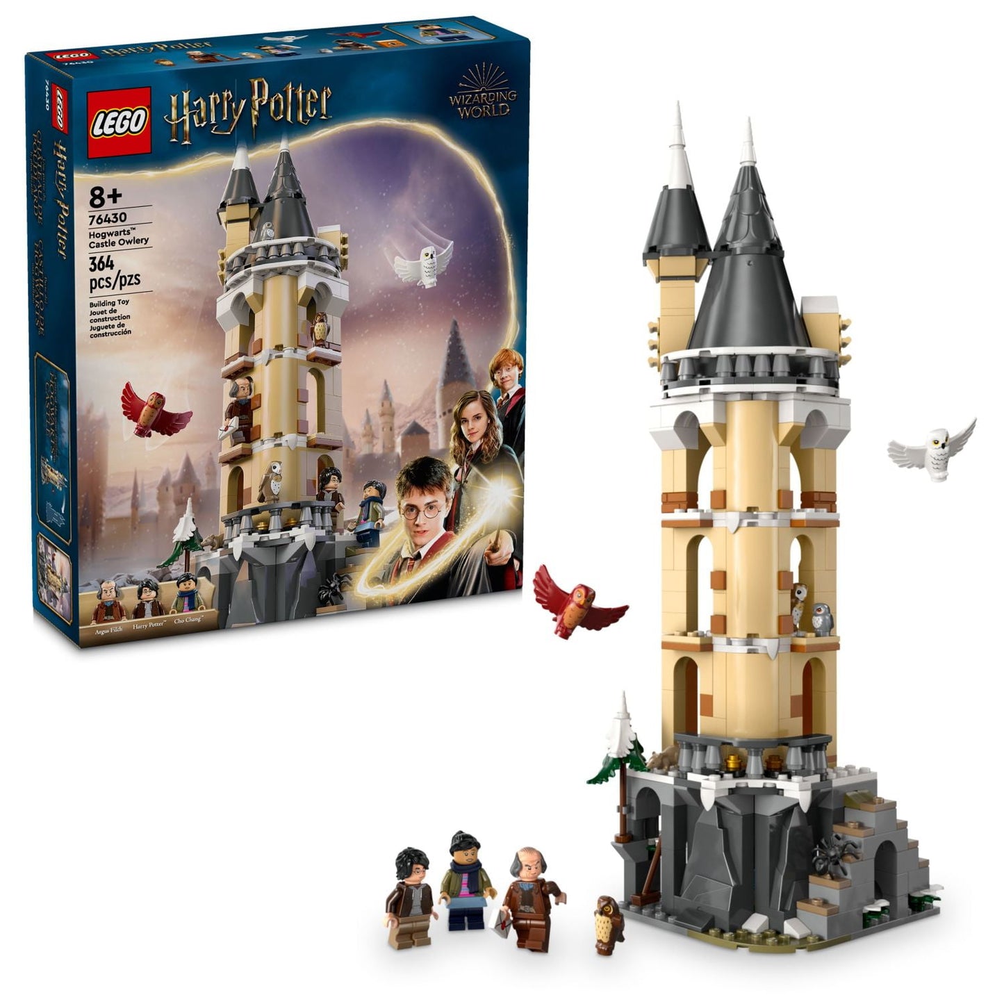 LEGO Harry Potter Hogwarts Castle Owlery Toy, Wizarding World Fantasy Toy for Girls and Boys, Harry Potter Toy Playset with 3 Characters, Birthday Gift Idea for Kids Ages 8 and Up, 76430