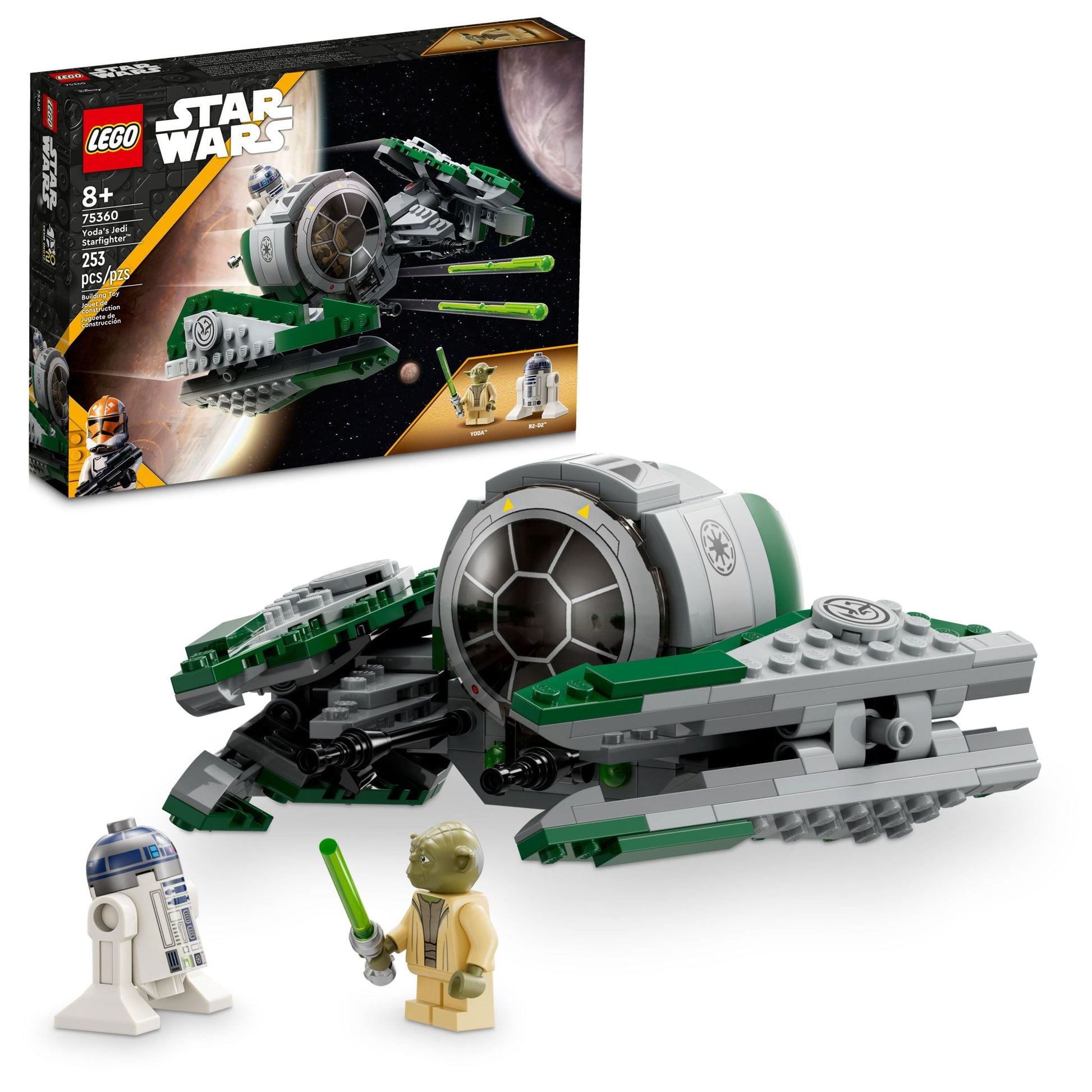 LEGO Star Wars: The Clone Wars Yoda’s Jedi Starfighter 75360 Star Wars Collectible for Kids Featuring Master Yoda Figure with Lightsaber Toy, Birthday Gift for 8 Year Olds or any Fan of The Clone Wars