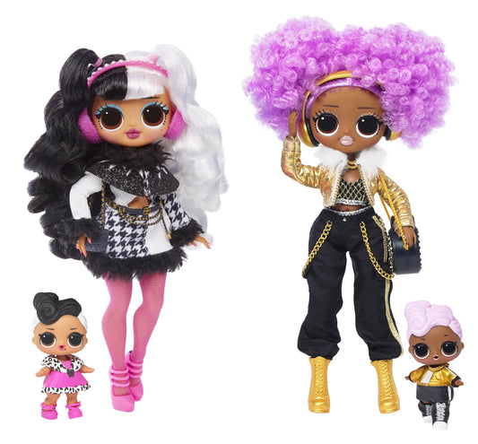 LOL Surprise OMG Winter Disco 2 Pack Exclusive with Dollie, 24K D.J, 35+ Multi-Color Surprises, 2 Fashion Dolls