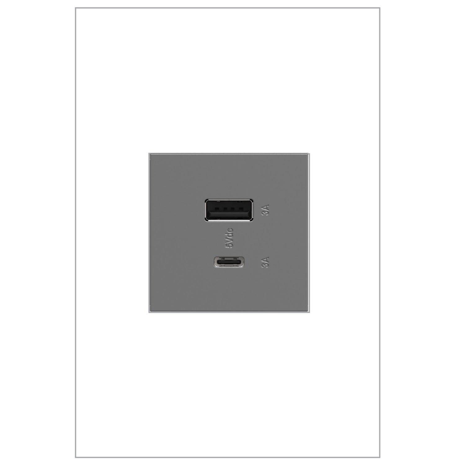 Legrand Arusb2ac6 Adorne 6 Amp Ultra-Fast Usb-A And Usb-C Outlet Module - Magnesium