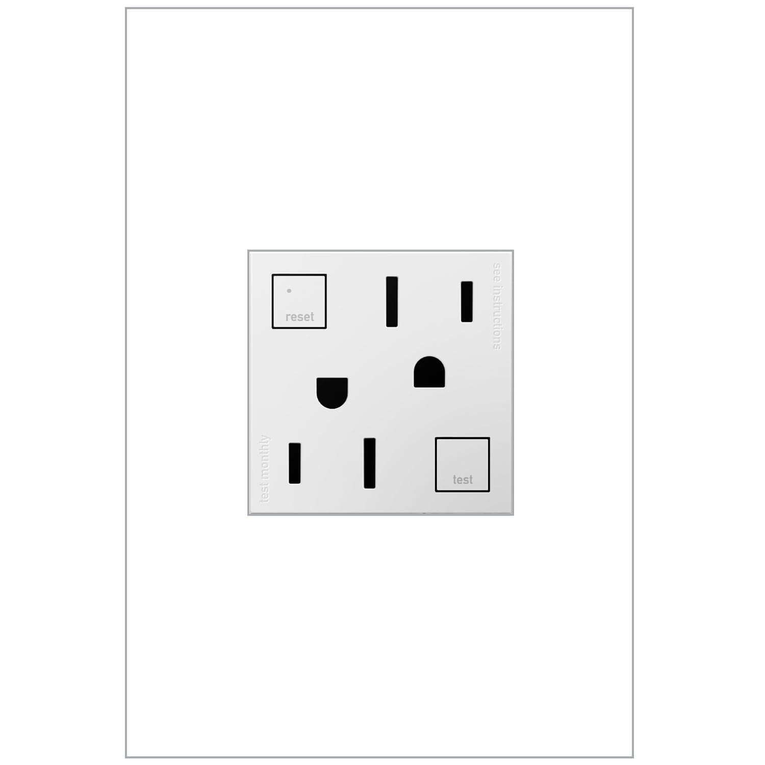 Legrand adorne 15A Tamper-Resistant GFCI Outlet in White Finish