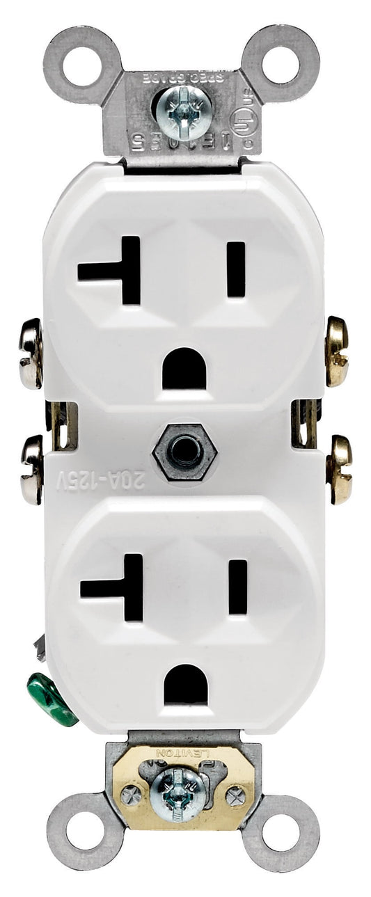 Leviton M02-CBR20-WMP 20A 125V White Receptacle 10 Pack