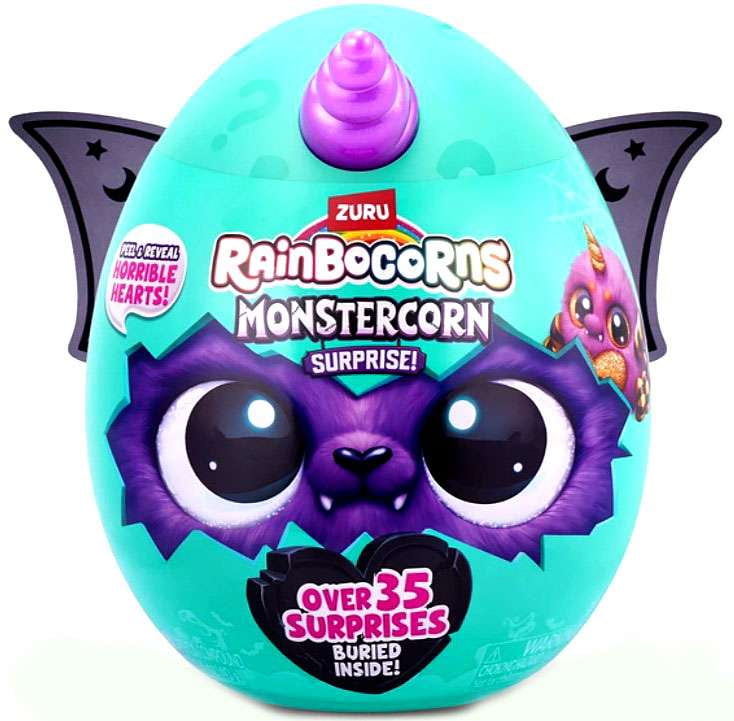 ZURU Rainbocorns Monstercorn Surprise by ZURU Surprise Unboxing Soft Toy, Fantasy Monster Gifts for Girls, Imaginary Play with Wearable Accessories, Slime, Ages 3 and up