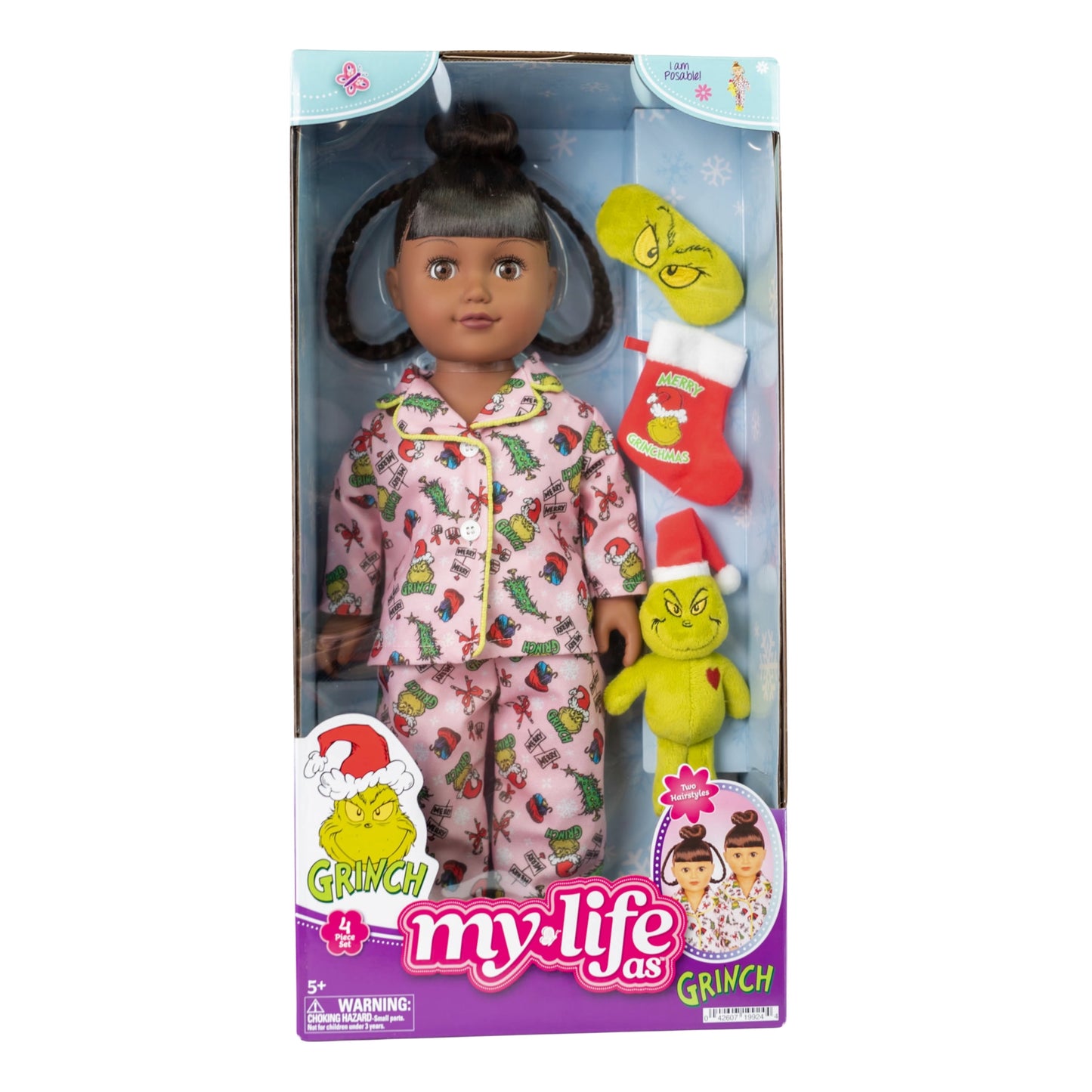 My Life As Poseable Grinch Sleepover 18 inch Doll, Brunette Hair, Brown Eyes