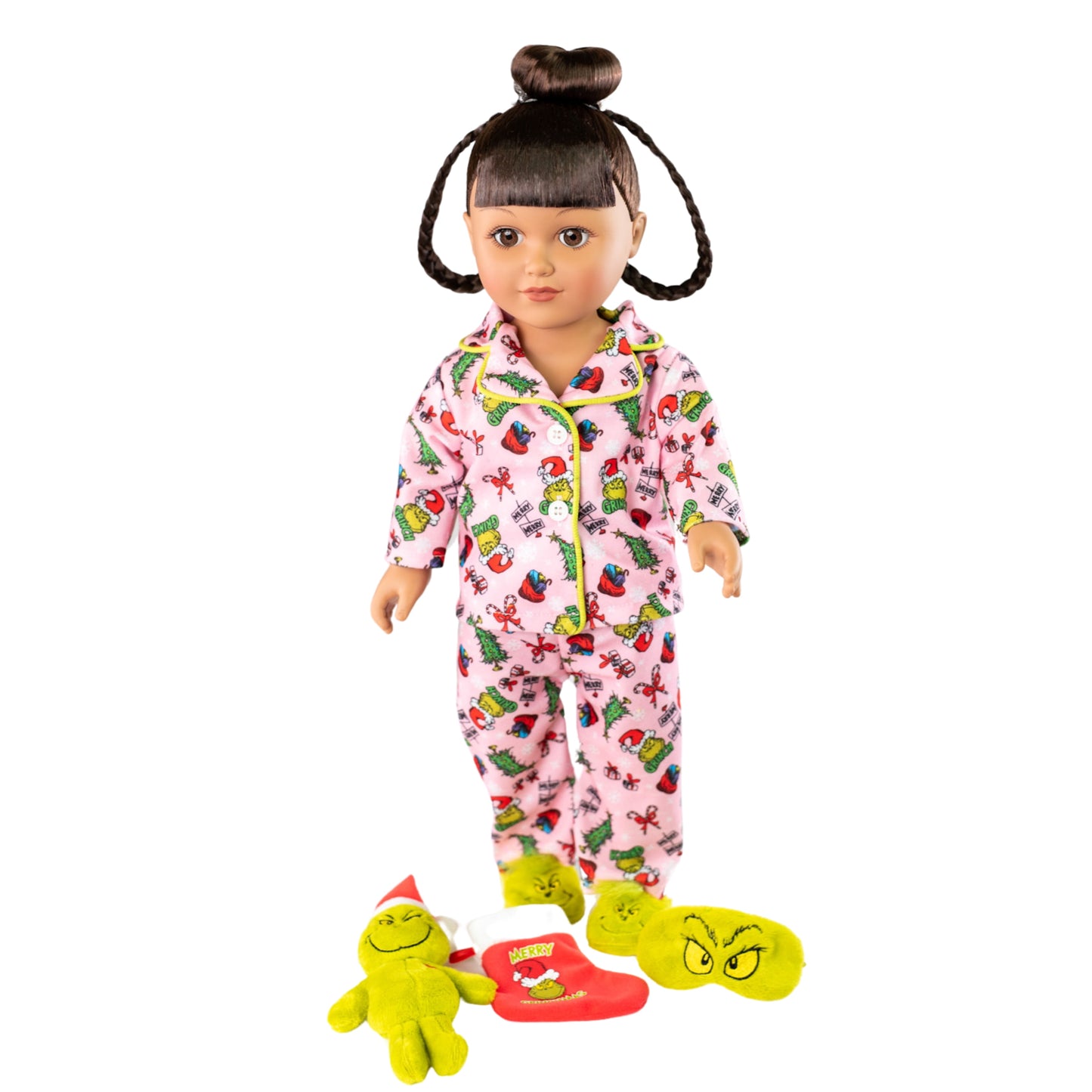 My Life As Poseable Grinch Sleepover 18 inch Doll, Dark Brunette Hair, Brown Eyes