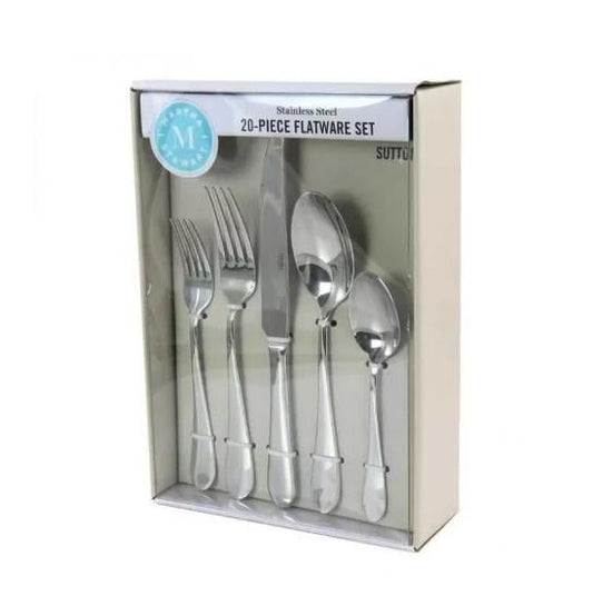 Martha Stewart Sutton 20 Piece Stainless Steel Flatware Set