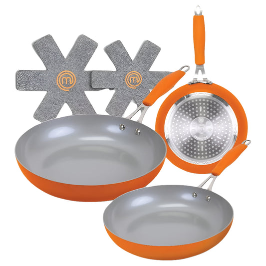 MasterChef MC3002 5 Pieces Champions Fry Pan Set Orange