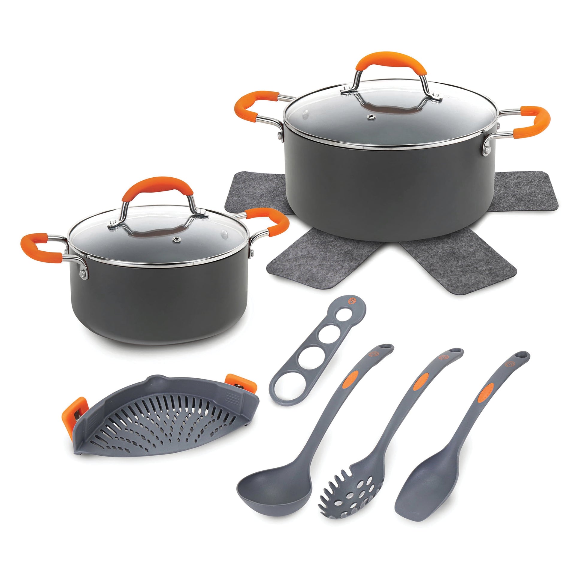 MasterChef MC3015 10 Pieces Champions Pasta, Soup & Stew Pot Set Gray