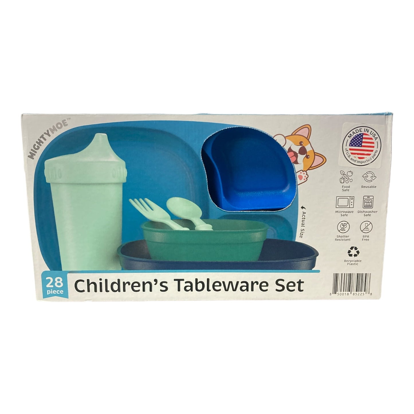 MightyMoe 28-Piece Children's Tableware Set - Ocean