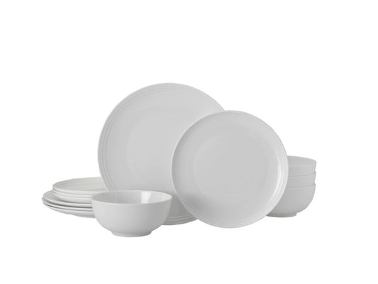 Mikasa Kyler 12-Piece Bone China Dinnerware Set, Service for 4