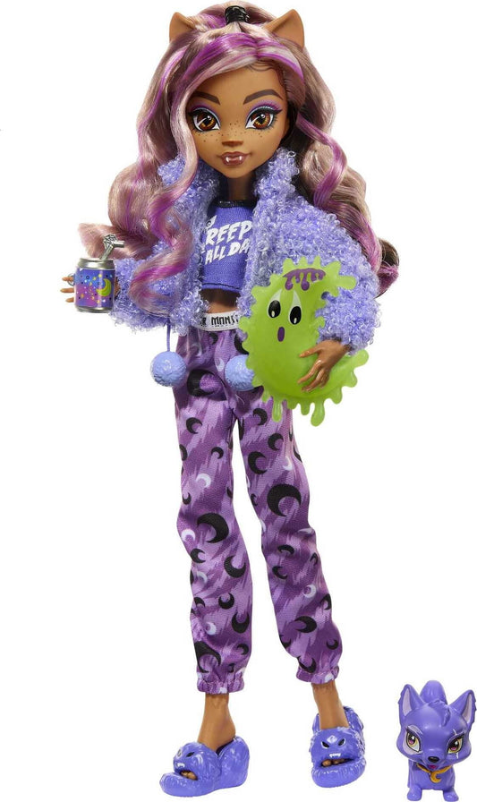 Monster High Clawdeen Wolf Fashion Doll and Accessories, Creepover Party Set with Pet