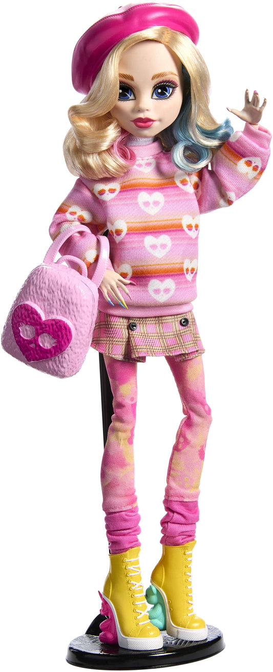 Monster High Wednesday Collectible Doll, Enid Sinclair in Pink Fashion with Accessories