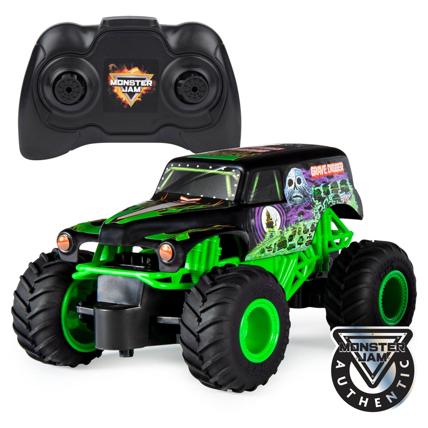 Monster Jam, Official Grave Digger Remote Control Monster Truck, 1:24 Scale, 2.4 GHz, for Ages 4 and up