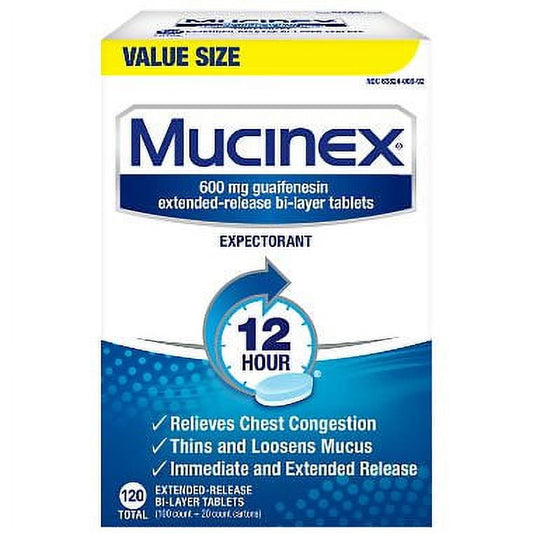 Mucinex 12 Hour Chest Congestion Expectorant Tablets (120 ct.)