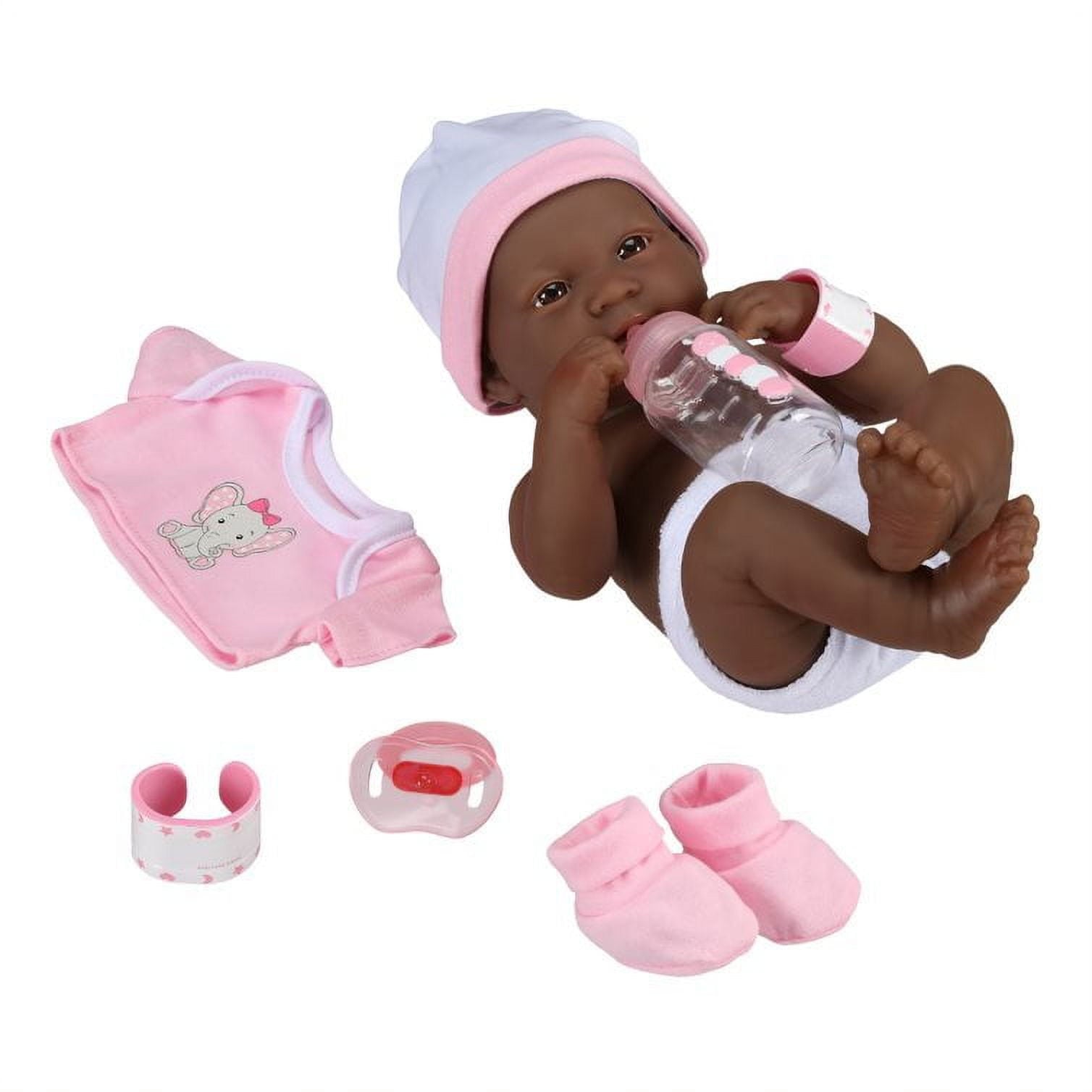 My Sweet Love Baby's First Day Pink 10 Piece Doll Gift Set,  African American Washable 15" Ages 2+