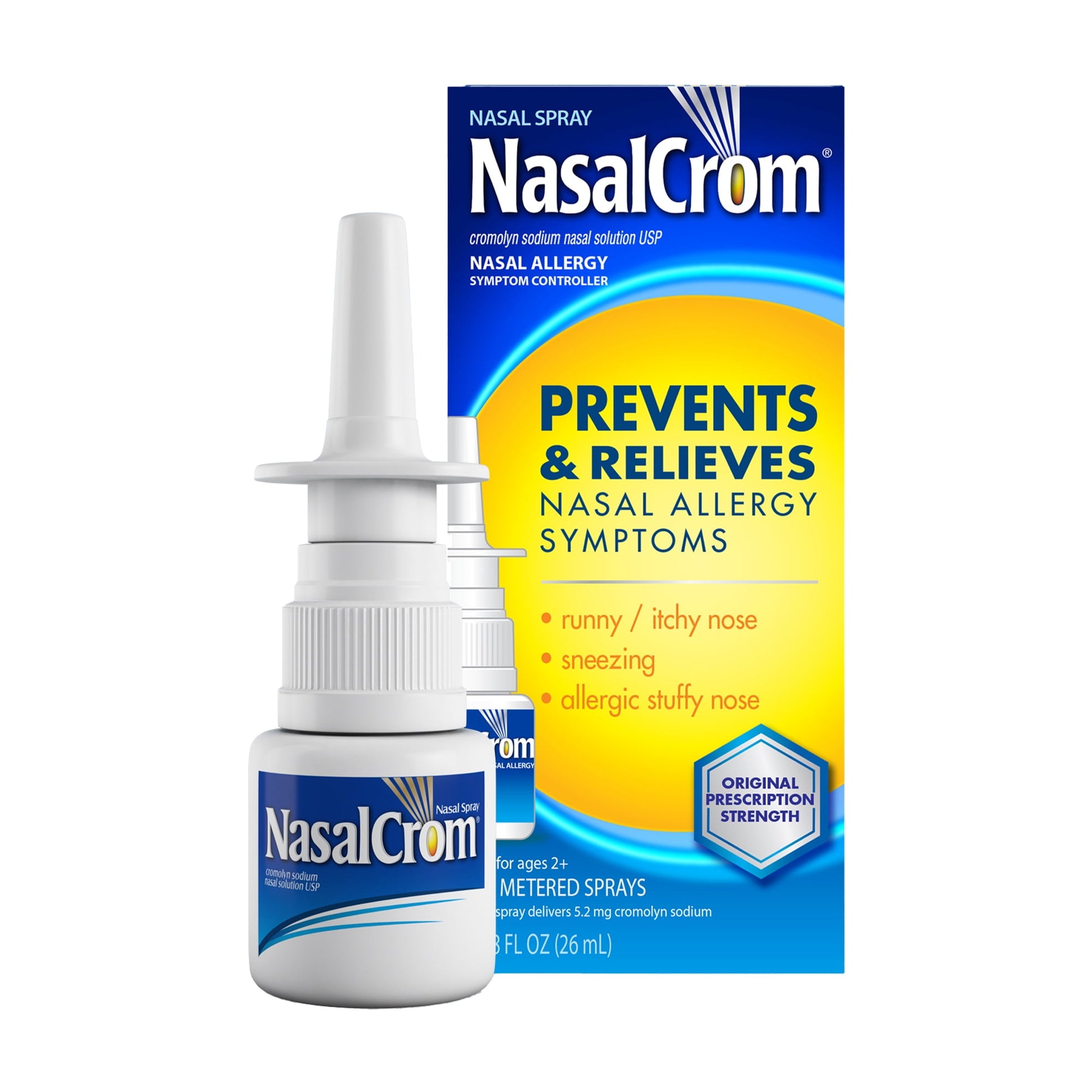 NasalCrom Symptom Controller Prevents & Relieves Allergies 0.88 oz, 4-Pack