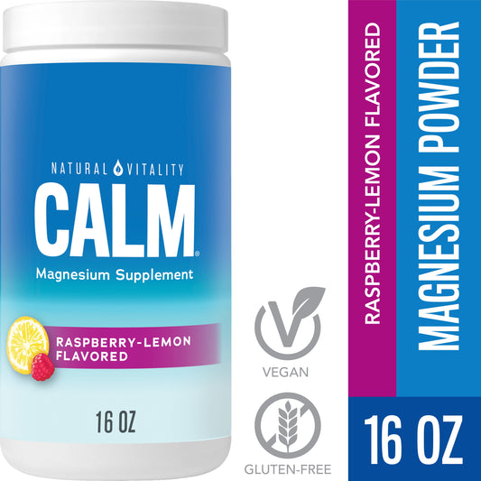 Natural Vitality Calm Sleep Support Magnesium Powder, Raspberry Lemon, 16 oz