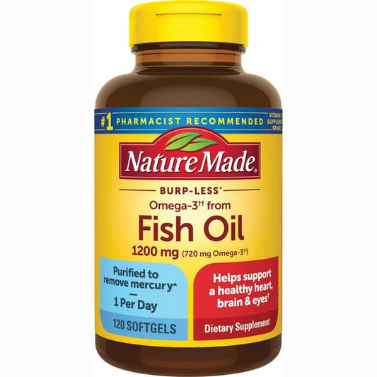 Nature Made Fish Oil 1200 mg, 120 ct, Liquid Softgels, Dietary Supplement