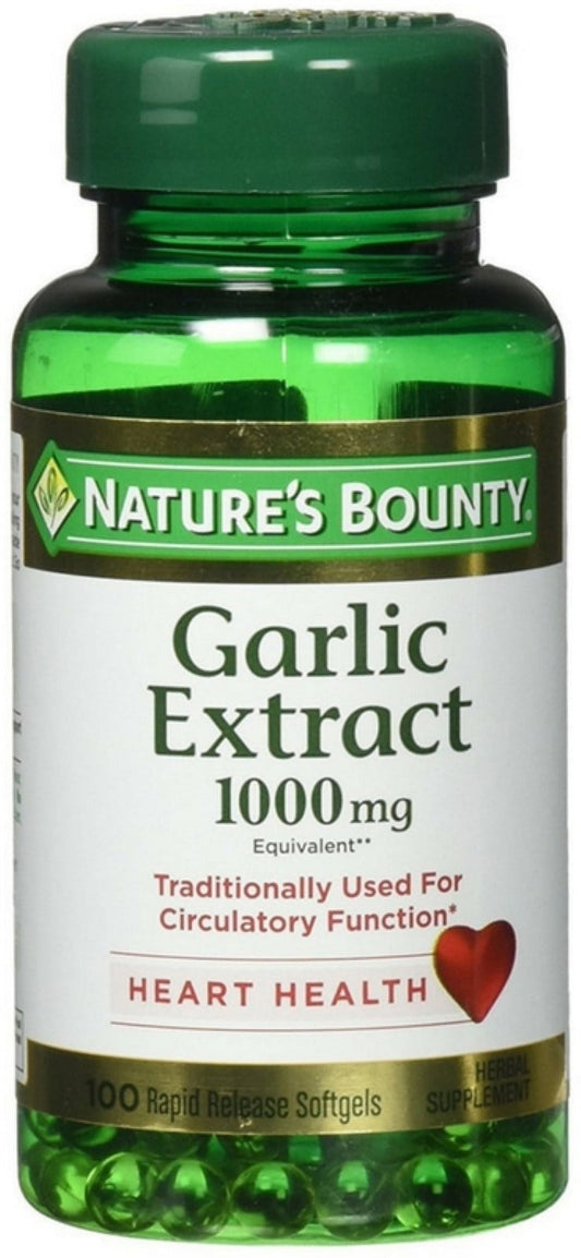 Nature's Bounty Garlic 1000 mg Softgels 100 ea (Pack of 4)