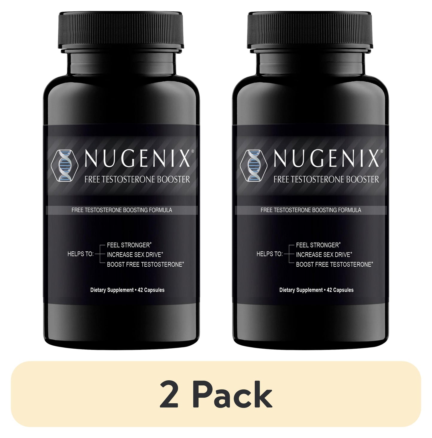 (2 pack) Nugenix T Boost - Free Testosterone Booster for Men, Hormone Supplement, 42 Count, 14 Day Supply