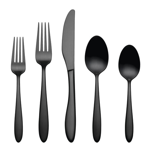 Oneida Solefield Black Satin 20 Piece Flatware Set, Service for 4