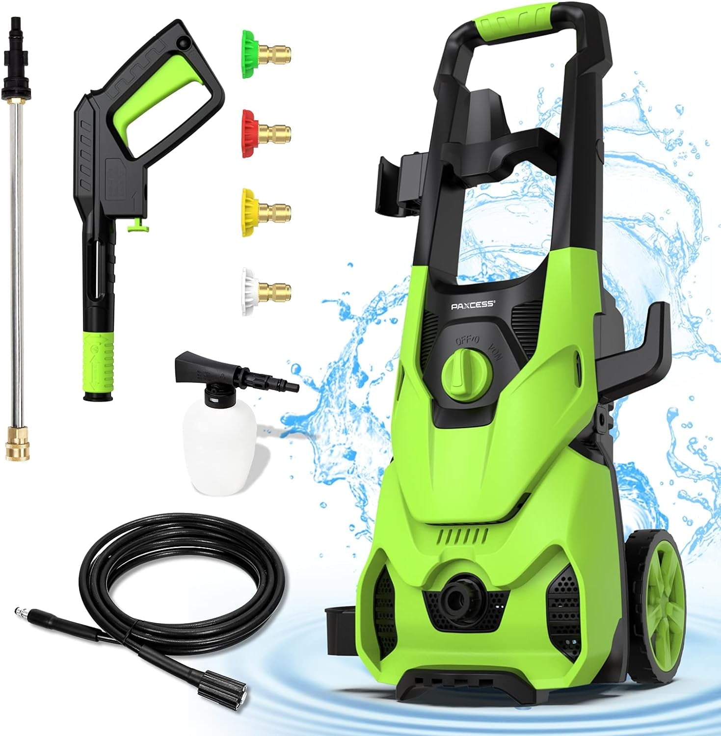 Open Box PAXCESS Electric High Pressure Power Washer Cleaner 2150 PSI 1.6 GPM - Green