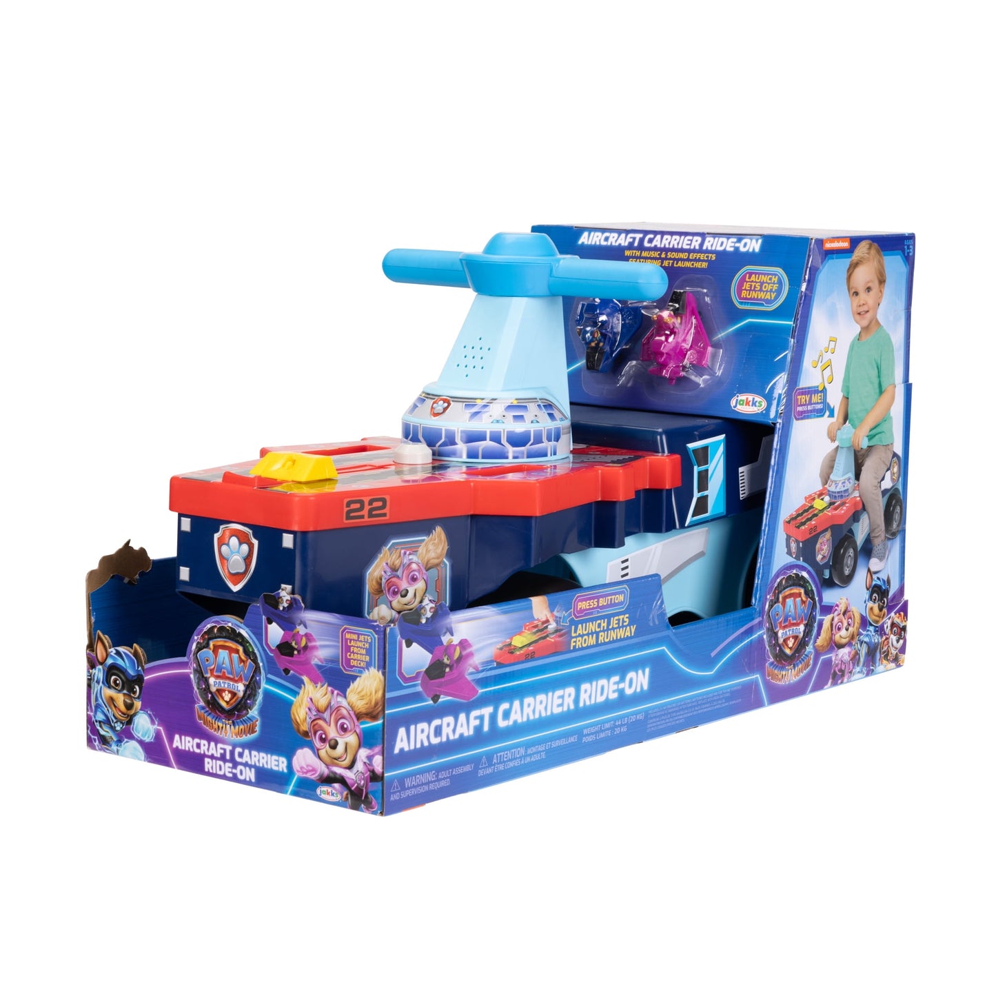 Paw Patrol Aircraft Carrier Ride on with Two Launchable Jet Vehicles