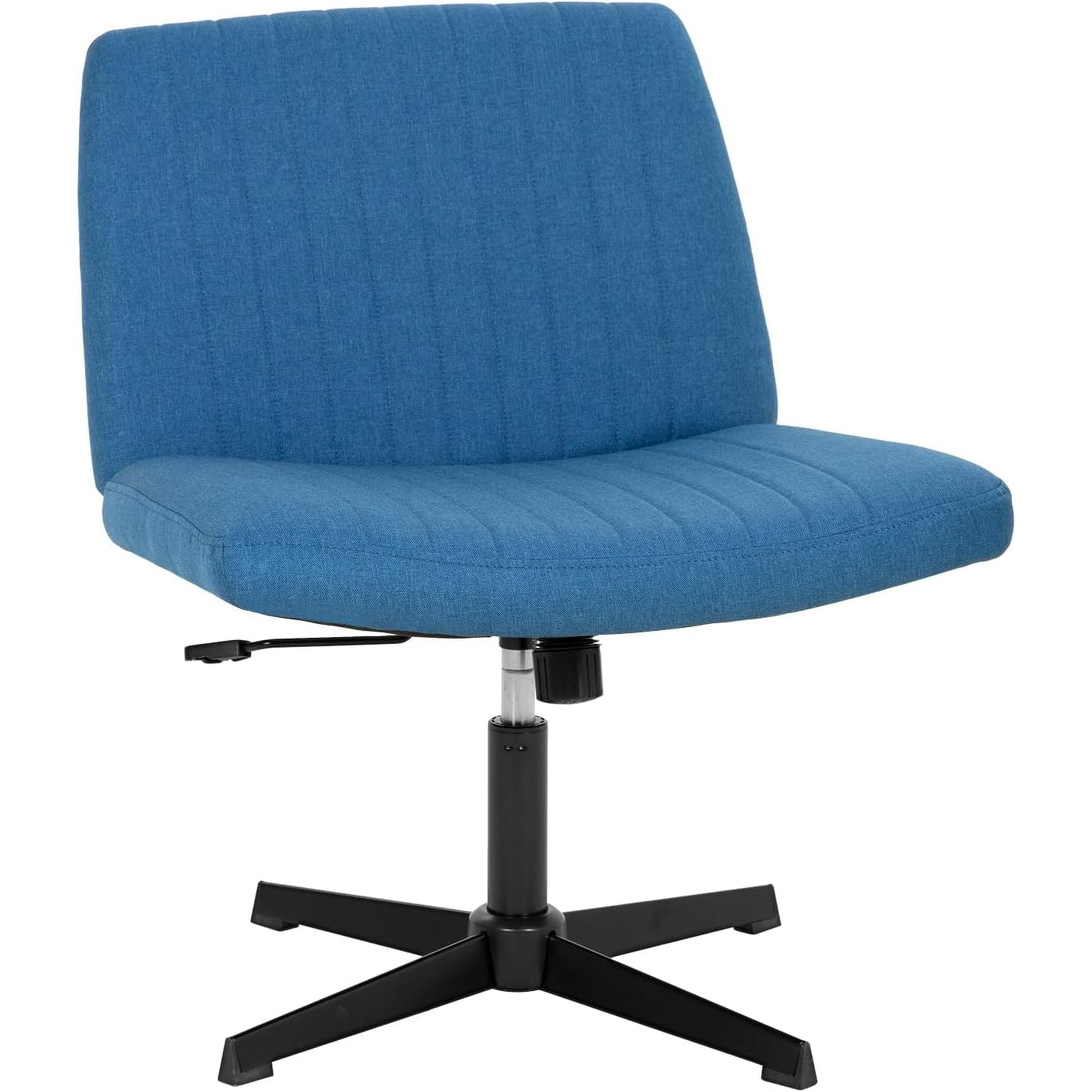 BestOffice Armless Office Chair, Criss Cross Legged, No Wheels Swivel for Men, Women(Blue)