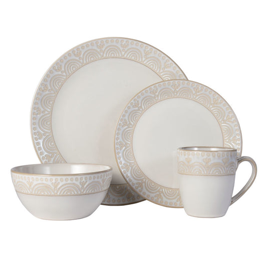 Pfaltzgraff® Amelia Cream Stoneware 16-Piece Dinnerware Set