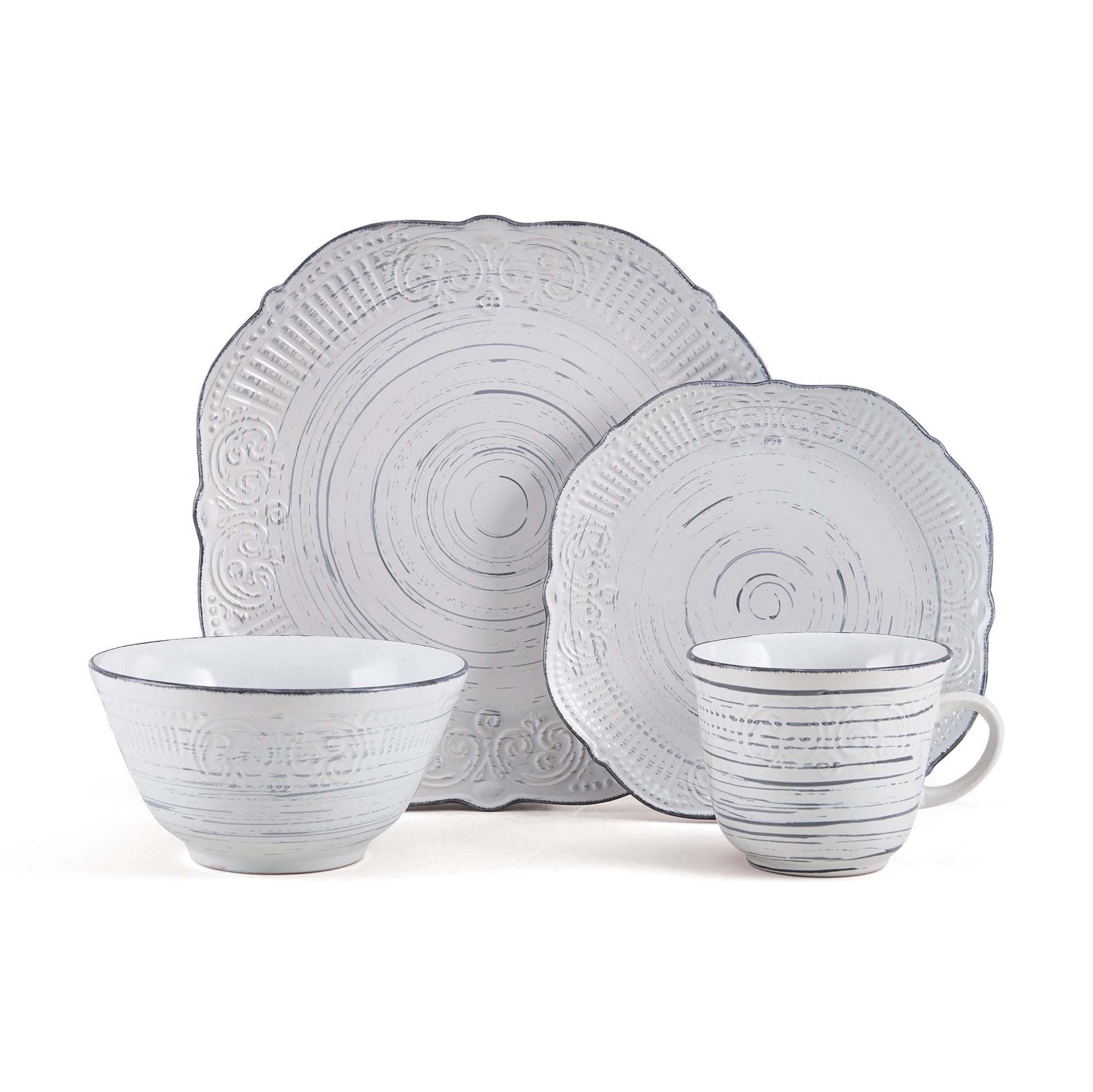 Pfaltzgraff® Isabella Gray 16-Piece Dinnerware Set