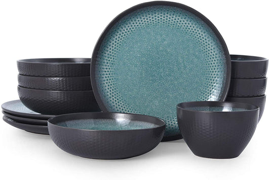 Pfaltzgraff® Maddox Teal Stoneware 12-Piece Dinnerware Set