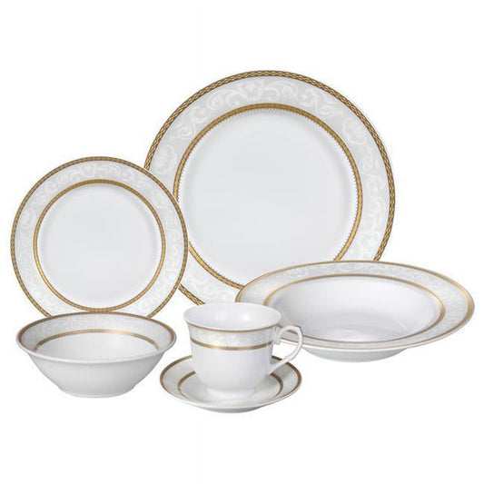 Porcelain  Dinnerware Set&#44; 24 Piece Service for 4 by Lorren Home Trends: Amelia Design