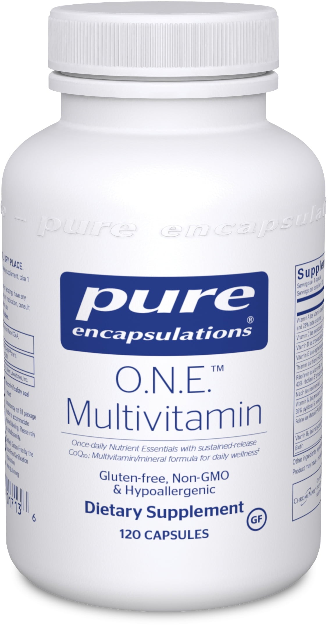 Pure Encapsulations O.N.E. Multivitamin | Once Daily Multivitamin with Antioxidant Complex Metafolin, CoQ10, and Lutein to Support Vision, Cognitive Function, and Cellular Health* | 120 counts