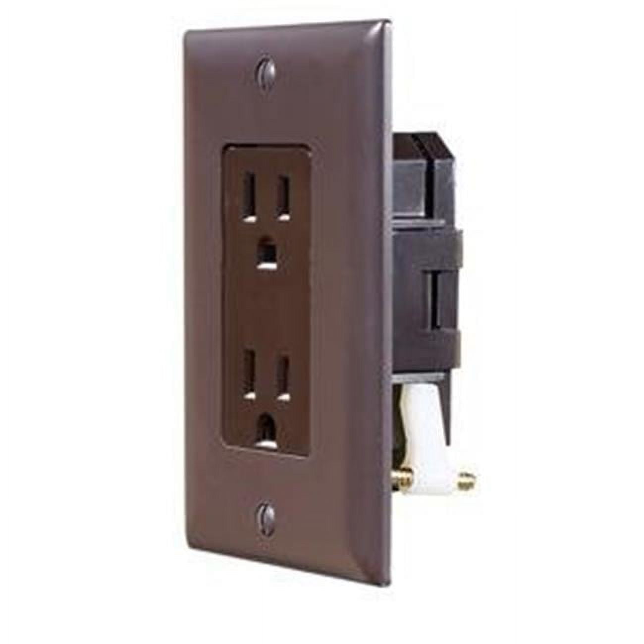 RV Designer S815 Dual Outlet with Cover Plate - Brown