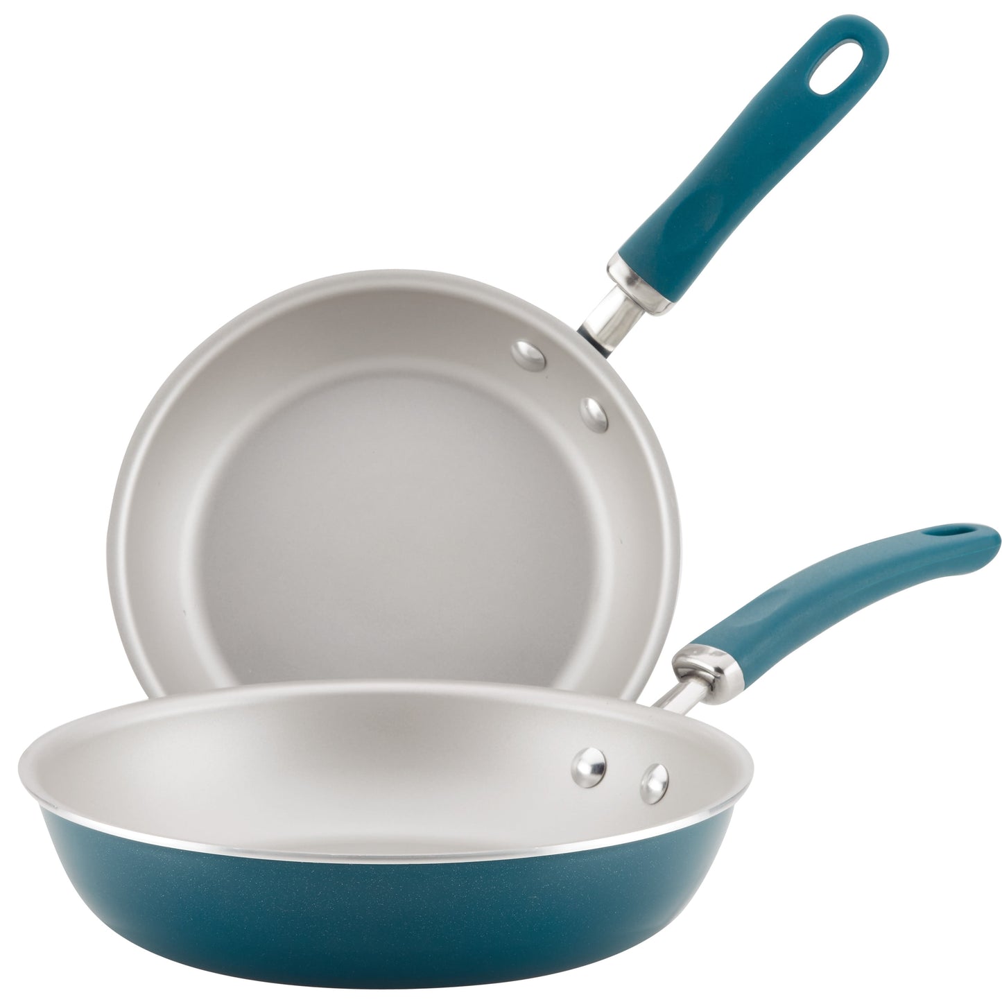 Rachael Ray Create Delicious 2 Pc Aluminum Nonstick Induction Frying Pan Set, Teal Shimmer